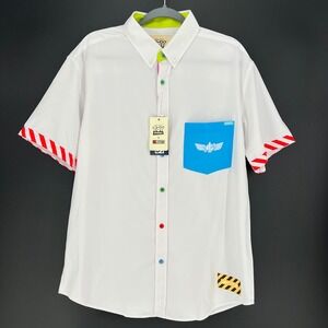 RSVLTS Toy Story Buzz Lightyear Space Ranger Kunuflex Shirt White Mens L NWT